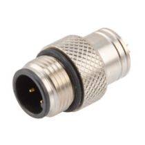 L-com M12 4 Position A-code Mold Connector, Male, Shielded
