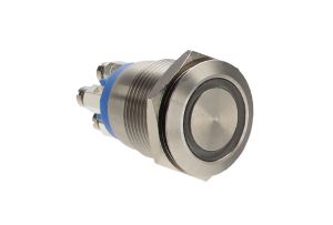 Blue illuminated Vandal Resistant Push Button Switch with screw termination 