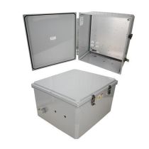 18x16x10 UL® Listed Polycarb Weatherproof NEMA 4X IP66 Enclosure, 120 VAC Mnt Plate, Dark Gray