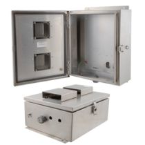 12x10x06 Stainless Steel Weatherproof Outdoor IP24 NEMA 3R Enclosure, Modified Base Drilled Mount Vented Lid