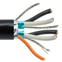 L-com Process System Interconnect Cable, USA Made, 18AWG 2 Shielded Pairs & 22AWG Com Wire, AWM 2464 300V CM PLTC ITC UV Res PVC, BLK, 1000F