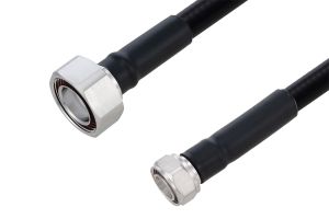 Pasternack Fire Rated 4.3-10 Male to 7/16 DIN Male Low PIM Cable 24 Inch Length Using SPF-500 Coax Using Times Microwave Parts