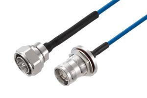 pasternack 4.3-10 Male to 4.3-10 Female Bulkhead Low PIM Cable 24 Inch Length Using TFT-402 Coax Using Times Microwave Components
