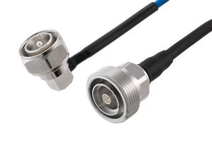 Pasternack 7/16 DIN Male Right Angle to 7/16 DIN Female Low PIM Cable 24 Inch Length Using TFT-402 Coax Using Times Microwave Components