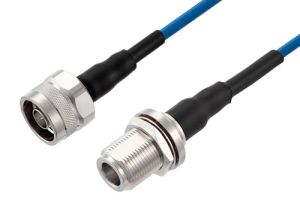 Pasternack N Male to N Female Bulkhead Low PIM Cable 60 Inch Length Using TFT-402 Coax Using Times Microwave Components
