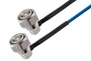 Pasternack 4.3-10 Male Right Angle to 4.3-10 Male Right Angle Low PIM Cable 36 Inch Length Using TFT-402-LF Coax Using Times Microwave Components