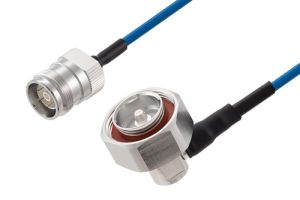 Pasternack 4.3-10 Female to 7/16 DIN Male Right Angle Low PIM Cable 12 Inch Length Using TFT-402 Coax Using Times Microwave Components