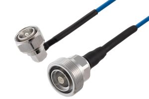 Pasternack 4.3-10 Male Right Angle to 7/16 DIN Female Low PIM Cable 24 Inch Length Using TFT-402 Coax Using Times Microwave Components