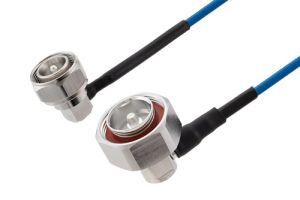 Pasternack 4.3-10 Male Right Angle to 7/16 DIN Male Right Angle Low PIM Cable 60 Inch Length Using TFT-402 Coax Using Times Microwave Components