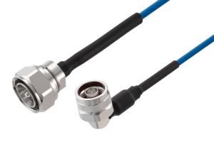 Pasternack 4.3-10 Male to N Male Right Angle Low PIM Cable 24 Inch Length Using TFT-402 Coax Using Times Microwave Components