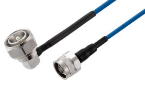 Pasternack 4.3-10 Male Right Angle to N Male Low PIM Cable 24 Inch Length Using TFT-402 Coax Using Times Microwave Components