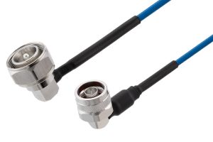 Pasternack 4.3-10 Male Right Angle to N Male Right Angle Low PIM Cable 24 Inch Length Using TFT-402 Coax Using Times Microwave Components