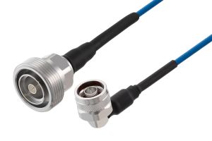 Pasternack 7/16 DIN Female to N Male Right Angle Low PIM Cable 24 Inch Length Using TFT-402 Coax Using Times Microwave Components