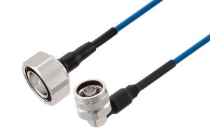 Pasternack 7/16 DIN Male to N Male Right Angle Low PIM Cable 24 Inch Length Using TFT-402 Coax Using Times Microwave Components