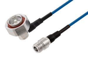 Pasternack 7/16 DIN Male Right Angle to N Female Low PIM Cable 24 Inch Length Using TFT-402 Coax Using Times Microwave Components