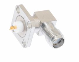 Pasternack PE4123 - SMA Female Right Angle Solder Connector 4 Hole Flange - .340 IN Hole