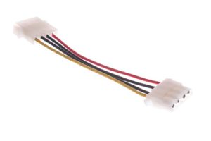 Molex 4-Pin Male to Female Power Extension Cable - 6 Inch