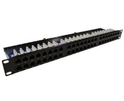 Cat5e Patch Panel with Strain Relief Bar - Ultra High Density- 48 Port