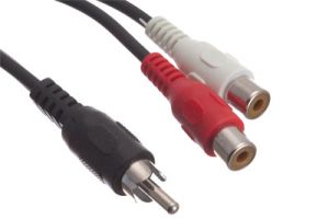 RCA Male to Dual RCA Female Adapter Cable - 6 IN