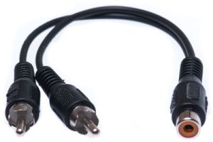 RCA Female to Dual RCA Male Adapter Cable - 6 IN