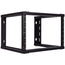 ShowMeCables 6U Wall Mount Open Frame Rack 19" Threaded (12-24) 15 inch depth Black