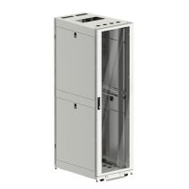 ShowMeCables 42U Server Rack Cabinet (White), 1000mm depth, Glass Front door and perf. rear french doors, fan compatible top