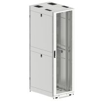 ShowMeCables 42U Server Rack Cabinet (White), 1000mm depth, Perf. Front door and rear french doors, cable mgt. top
