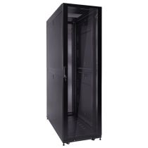 ShowMeCables 42U Server Rack Cabinet, 1200mm depth, Glass Front door and perf. rear french doors, fan compatible top