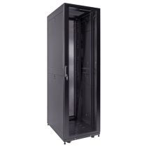 ShowMeCables 42U Server Rack Cabinet, 800mm depth, Glass Front door and perf. rear french doors, fan compatible top