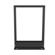 13U, 2-Post Aluminum Open Frame Rack, Black, Slim, (12-24) Thread