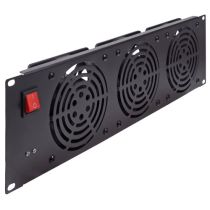 ShowMeCables 3U Rack Mount Cooling Unit with 3 UL listed fans, 110v, with NEMA 5-15P (US) plug, cord length 2M