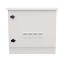 9U Floor Standing Network Cabinet, Outdoor, IP66 Rated, 24 Inch (600 mm) depth, Cage Nuts, Fans with Temperature Control, White