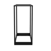 ShowMeCables Four-Post Adjustable Rack, 22U, 12-24, Casters Included, Black