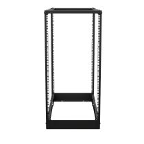 ShowMeCables Four-Post Adjustable Rack, 22U, Cage Nut, Casters Included, Black
