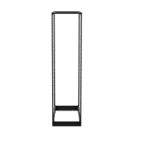 ShowMeCables Four-Post Adjustable Rack, 42U, Cage Nut, Compatible Casters, Black