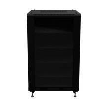 ShowMeCables 18U AV Rack Cabinet, Floor Standing, 28 Inch depth, Bundle, Black