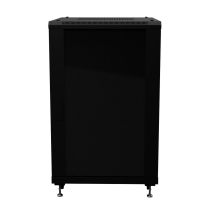 18U AV Rack Cabinet, 27.6 Inches (700 mm) Depth, 24 Inches (600 mm) Width, Black Color