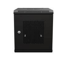 10 inch Vertical Wall-Mount Enclosures, Perforated, 6U, Black, 15.8 Inches (400mm) depth