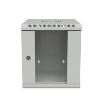 10 inch Vertical Wall-Mount Enclosures, Tempered Glass, 6U, Gray, 15.8 Inches (400mm) depth