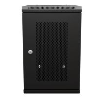 10 inch Vertical Wall-Mount Enclosures, Perforated, 9U, Black, 15.8 Inches (400mm) depth