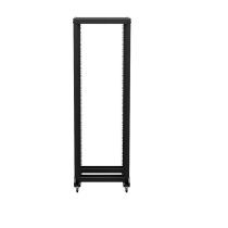 ShowMeCables Four-Post Adjustable Rack, 37U, Cage Nut, Casters Included, SRB Series, Black