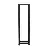 ShowMeCables Four-Post Adjustable Rack, 45U, 12-24, Casters Included, SRB Series, Black