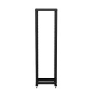 ShowMeCables Four-Post Adjustable Rack, 45U, Cage Nut, Casters Included, SRB Series, Black
