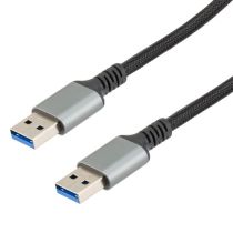 ShowMeCables USB 3.2 A/AAlum, Black Nylon Braid- 10Gbps, 5V 3A, 1M