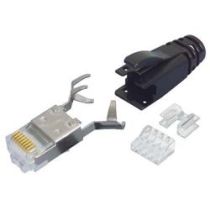 L-com C6A RJ45P SHLD STRNRLF 25PK