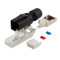 Ethernet Category 6a 10gig Field Terminable RJ45 (8x8), Male Field Termination Plug, Shielded, 22-26AWG, PoE Rated
