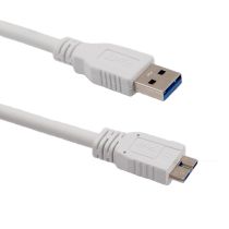 L-com USB 3.0 Type A to MicroB male - White -0.5 M