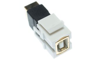 USB 2.0 Type B Feed-Thru Keystone Coupler - White