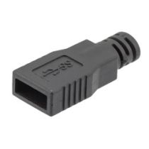 USB Type A 3.0 Hood for Male Plug Connectors, Black, LSZH, Single