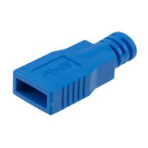 USB Type A 3.0 Hood for Male Plug Connectors, Blue, PVC, Single